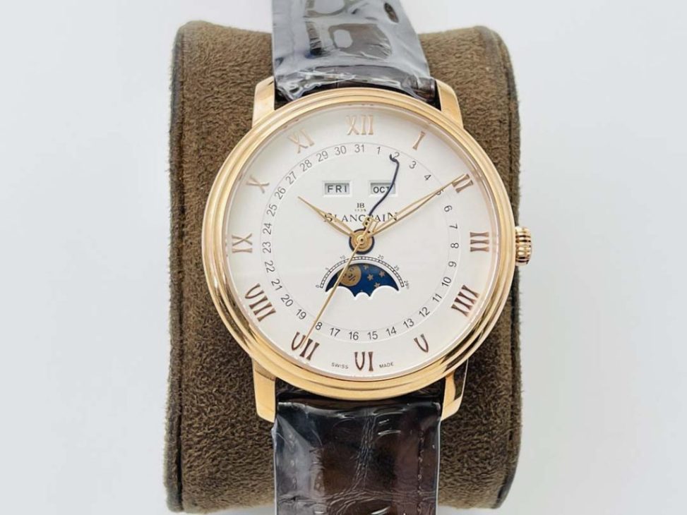 復刻 Blancpain 寶珀 Villeret Quantième Complet 6654月相顯示手錶￥3680