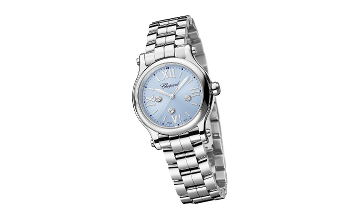 錶盤清新典雅的天藍色蕭邦HAPPY SPORT繫列278590-3010